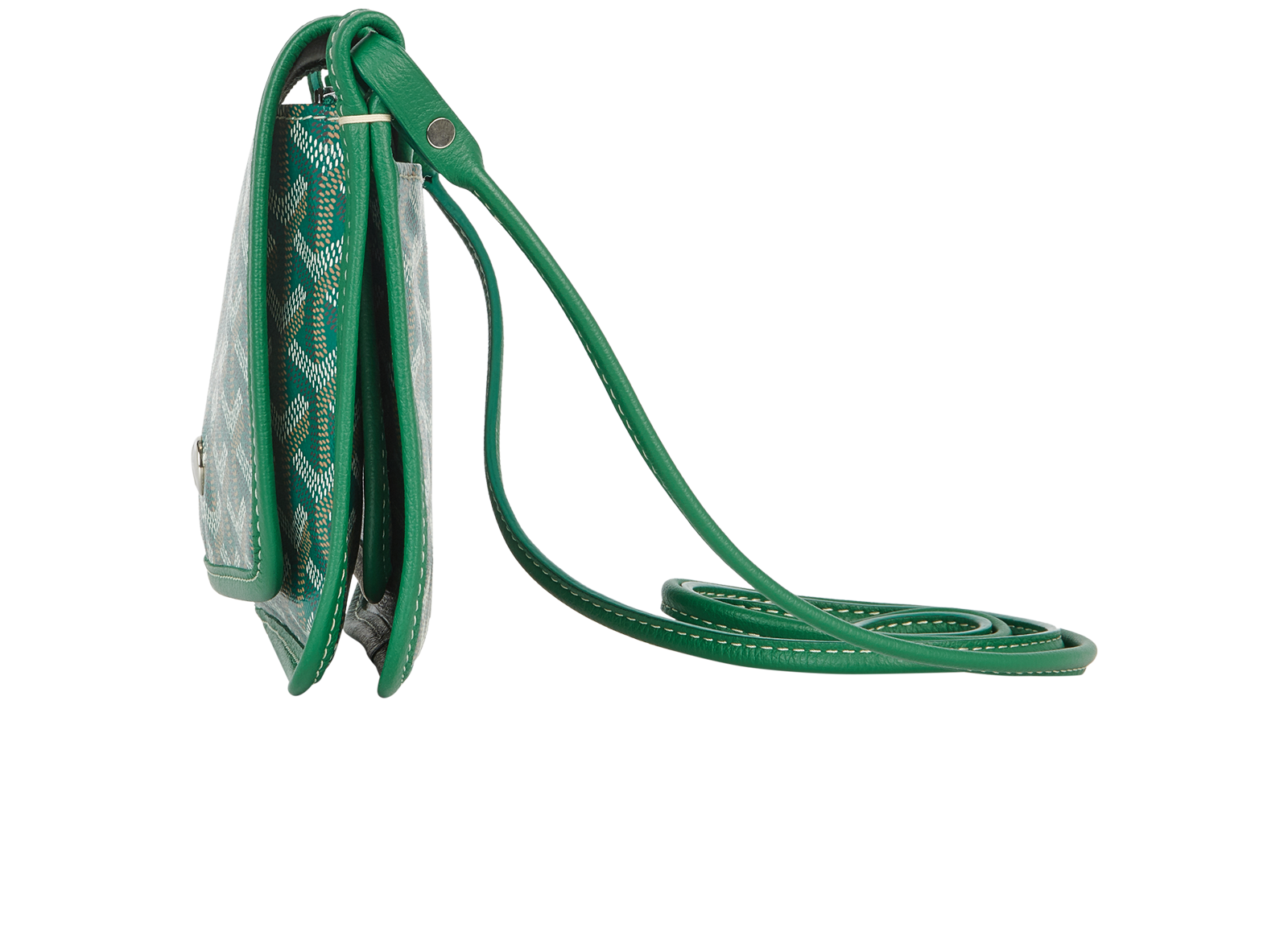 Plumet Pocket Wallet, &pound;1,200, Handbags, Green, Coated Canvas, Bottom view